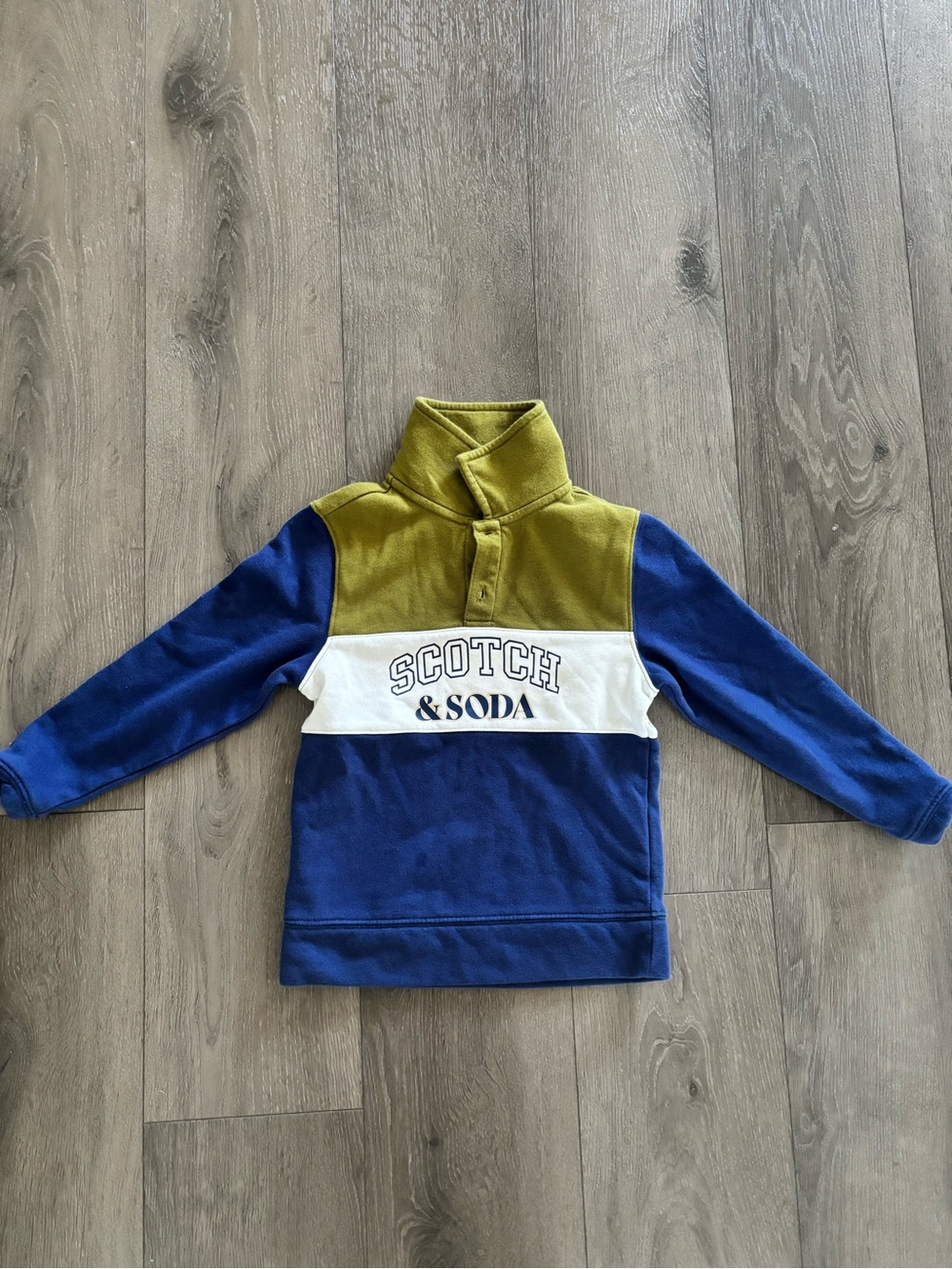Scotch & Soda Olive Pullover with Navy Trim